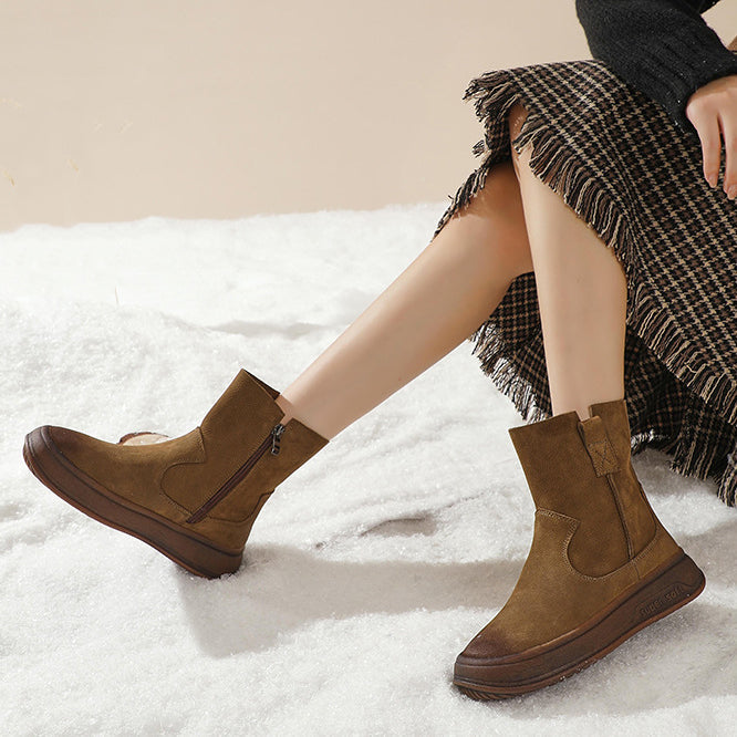 Retro Cracked Leather Versatile Chelsea Boots 35-42 Newgew Shoes