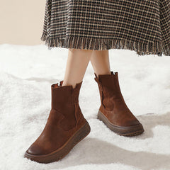 Retro Cracked Leather Versatile Chelsea Boots 35-42 Newgew Shoes