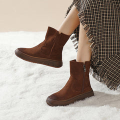 Retro Cracked Leather Versatile Chelsea Boots 35-42 Newgew Shoes