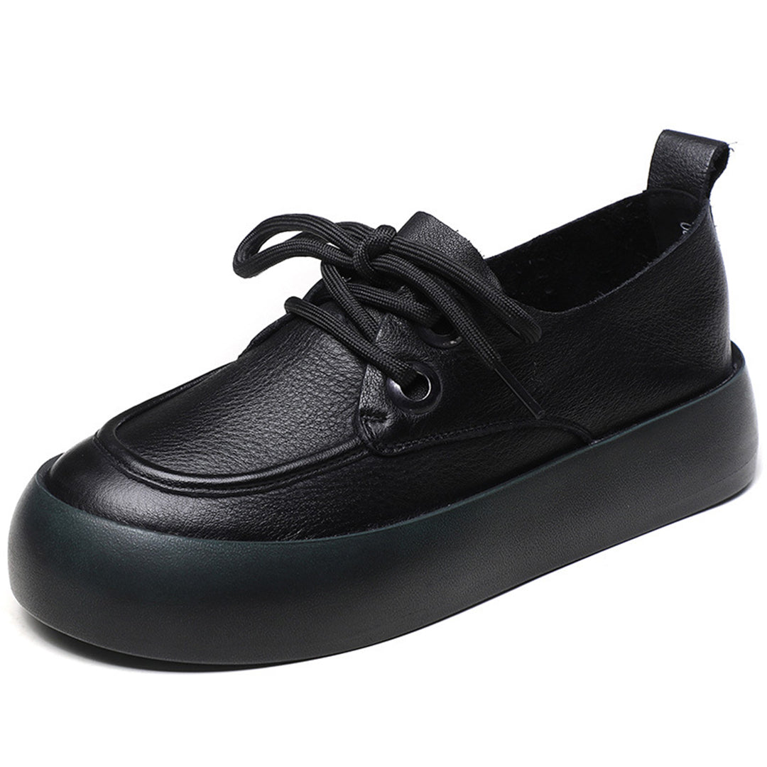 Retro Handmade Flatform Leather Shoes Newgew Shoes