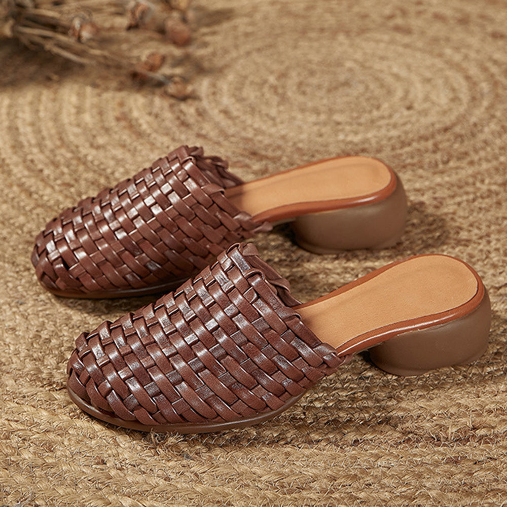 Retro Handmade Woven Slippers Newgew Shoes