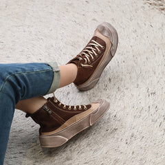 Retro Lace-Up Casual Flat Shoes Newgew Shoes