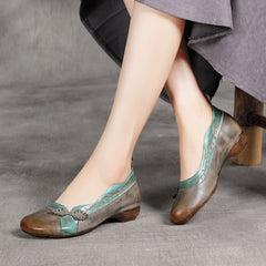 Retro Slip-On Round Toe All-match Women Shoes Newgew Shoes