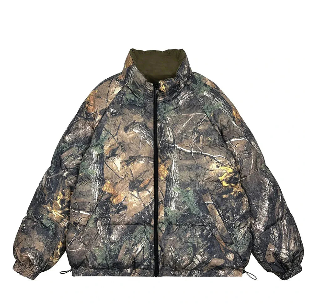 Reversible Woodland Camo Puffer Jacket Newgew