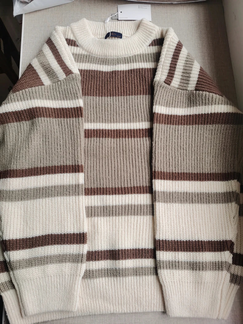 Rib Knit 90's Stripe Sweater Newgew