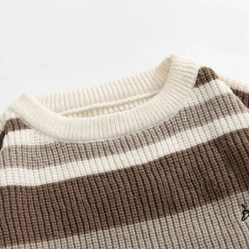 Rib Knit 90's Stripe Sweater Newgew