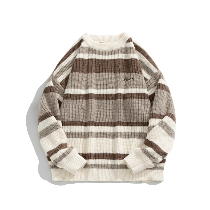 Rib Knit 90's Stripe Sweater Newgew