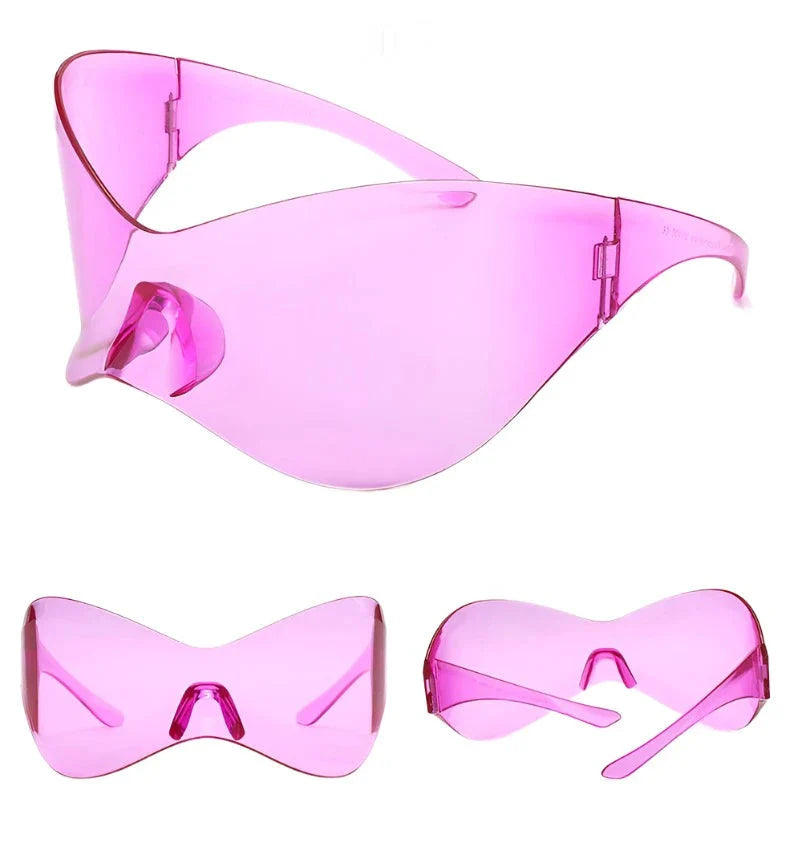 Rimless Shield Oversized Sunglasses Newgew