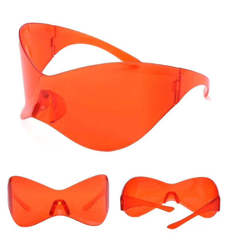 Rimless Shield Oversized Sunglasses Newgew