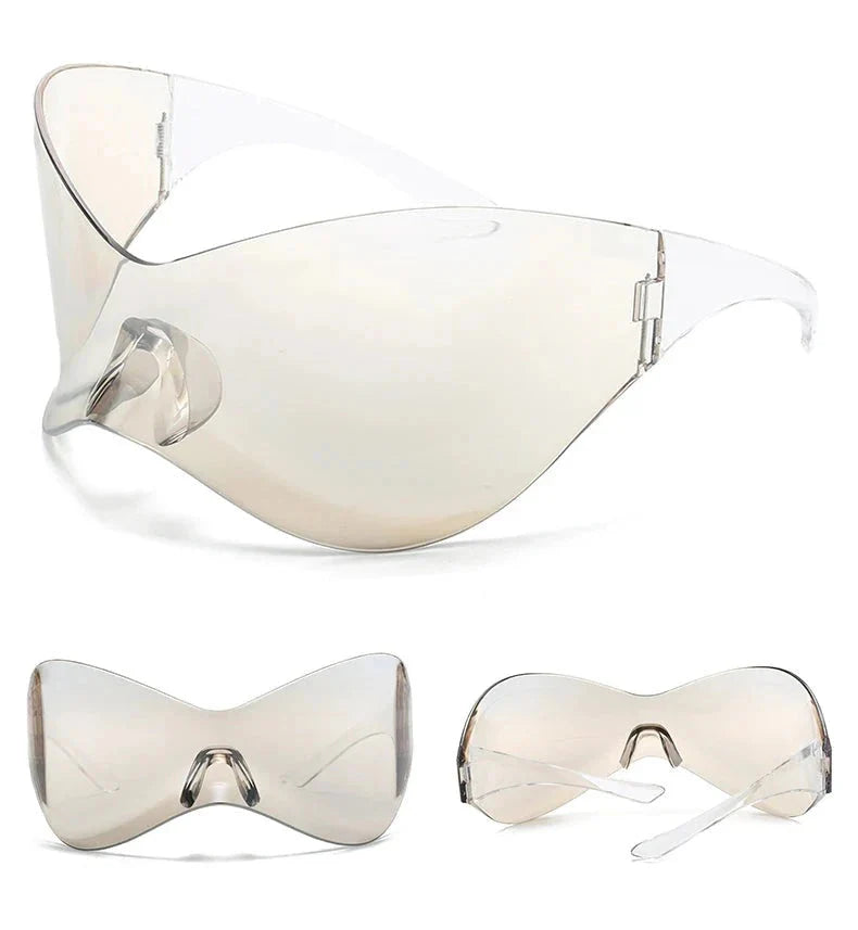 Rimless Shield Oversized Sunglasses Newgew