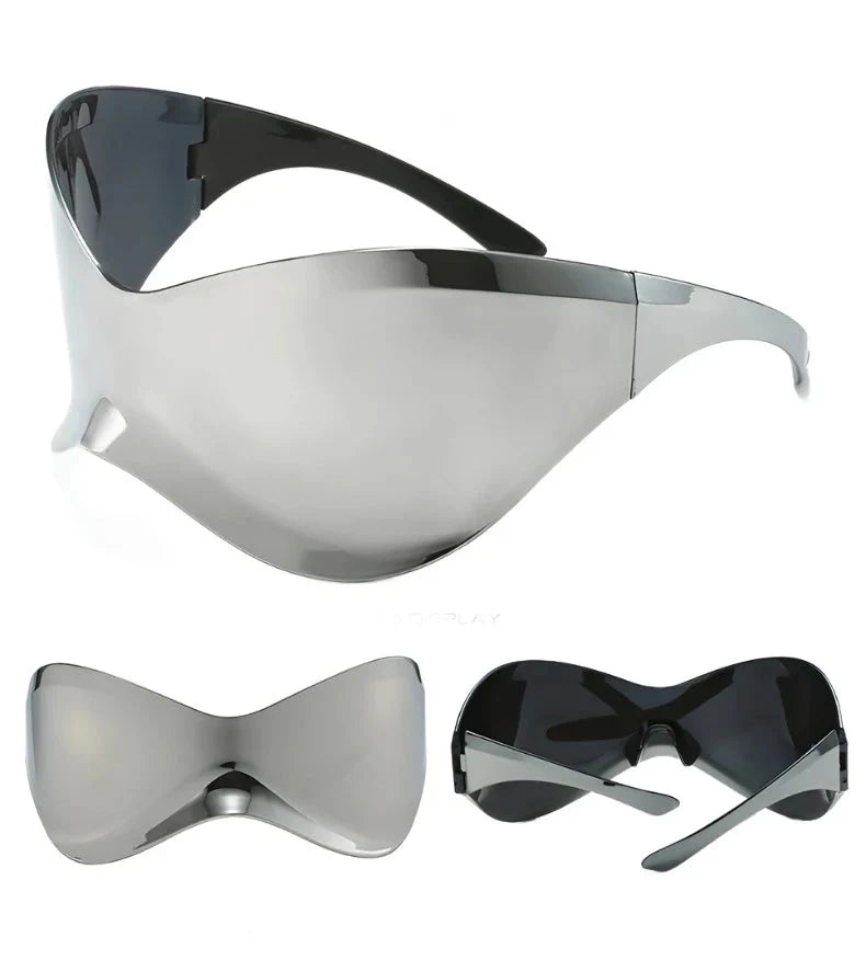 Rimless Shield Oversized Sunglasses Newgew