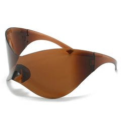 Rimless Shield Oversized Sunglasses Newgew