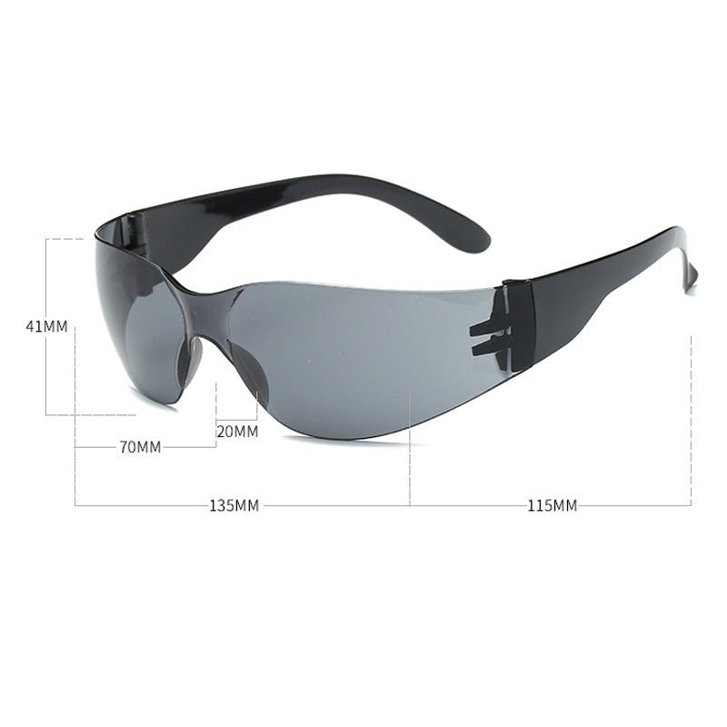 Rimless Wrap Around Sunglasses Newgew