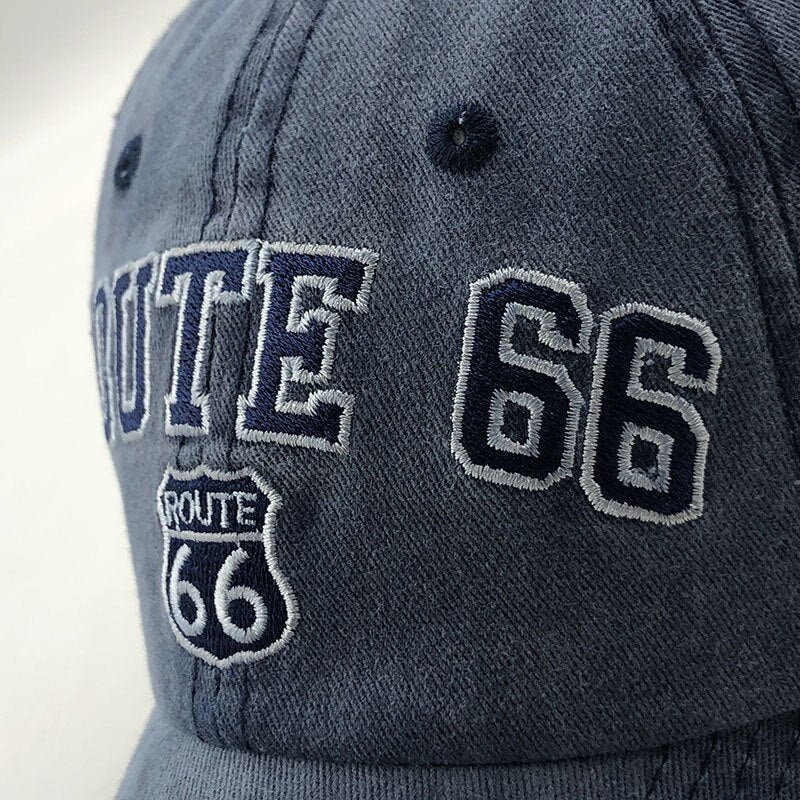 'Route 66' Vintage Style Washed Cap Newgew