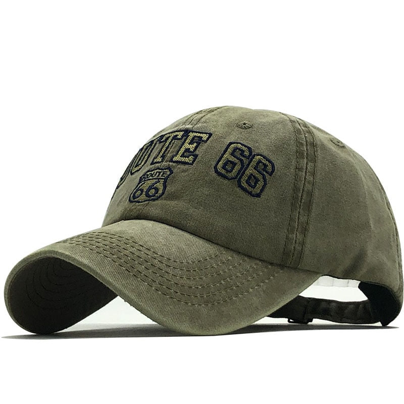 'Route 66' Vintage Style Washed Cap Newgew