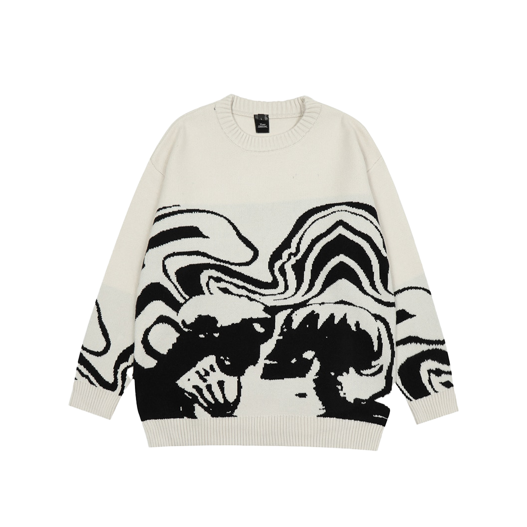 Skeleton Kiss Graphic Sweater Newgew