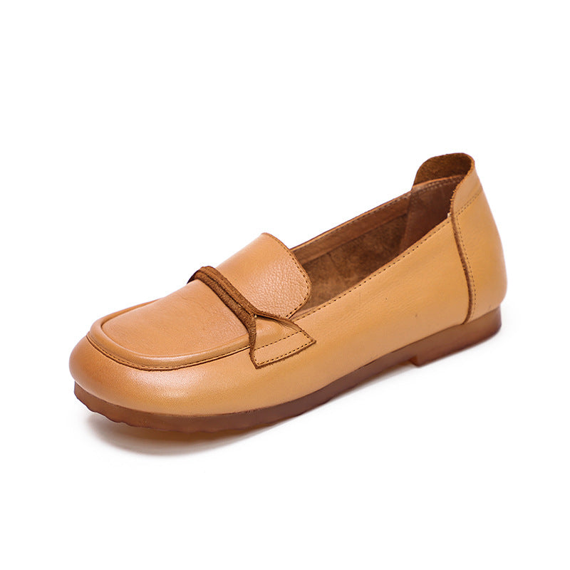 Slip-on All-Season Leather Flat Shoes Newgew Shoes