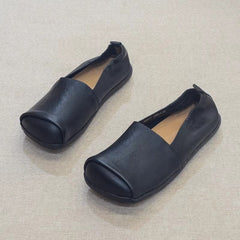 Soft Leather Square Toe Slip-on Casual Shoes Newgew Shoes