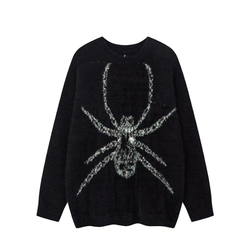 Spider Intarsia Mohair Style Sweater Newgew