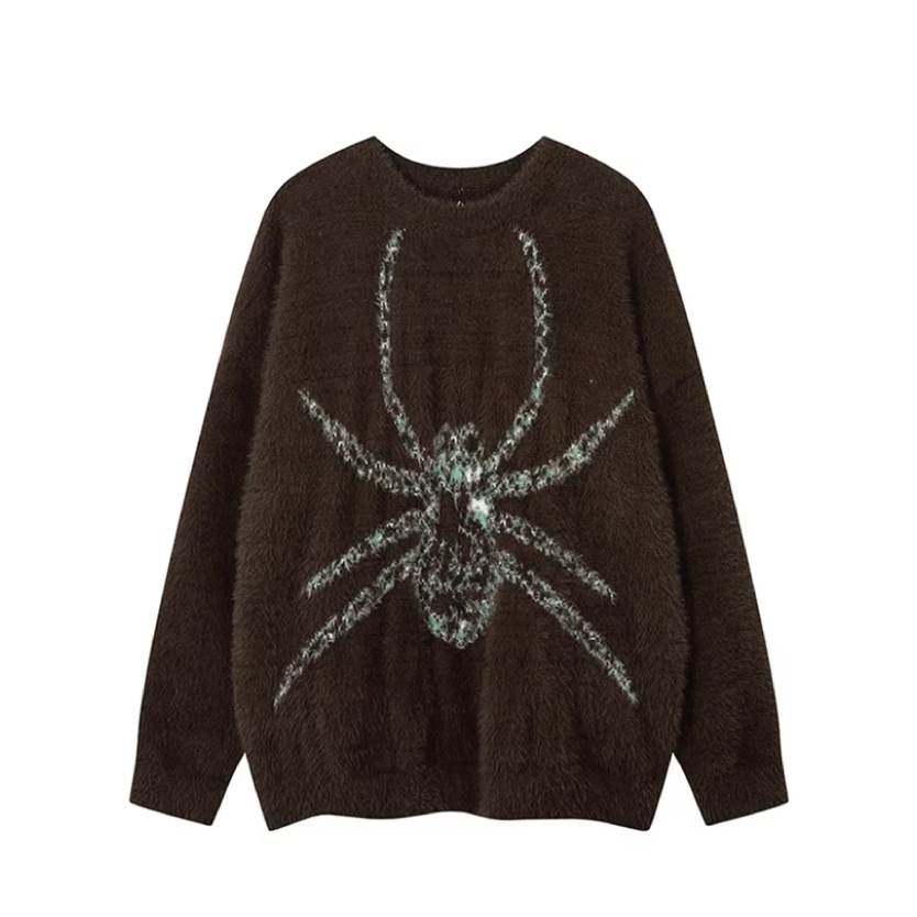 Spider Intarsia Mohair Style Sweater Newgew