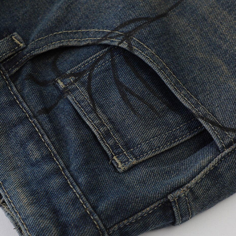 Spider Print Denim Shorts Newgew