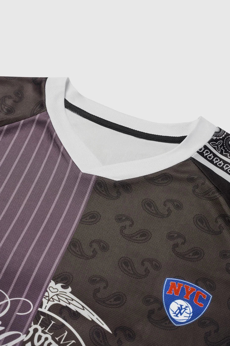 Spliced Patchwork Long Sleeve Sports Jersey Newgew