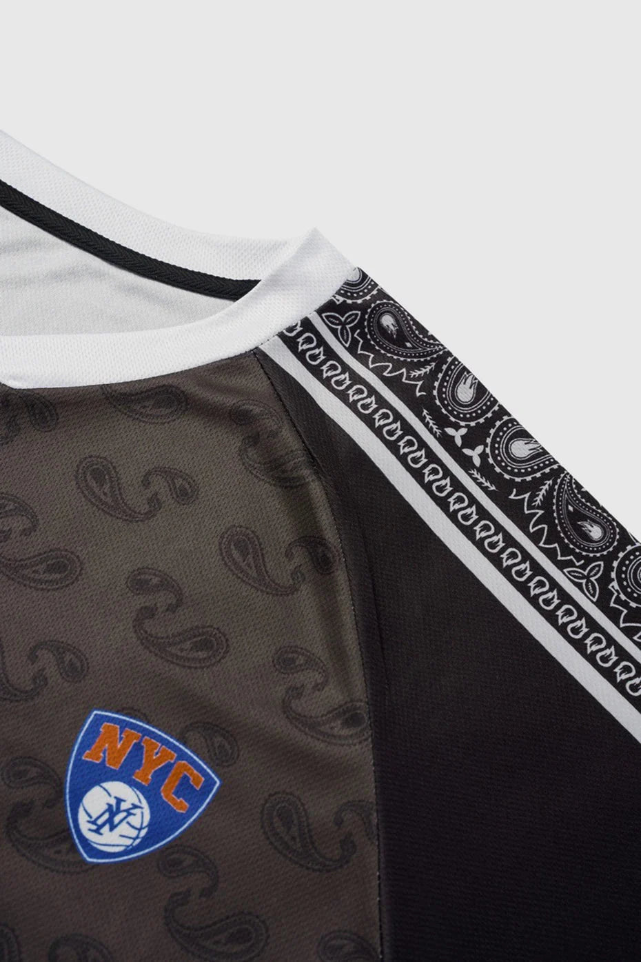 Spliced Patchwork Long Sleeve Sports Jersey Newgew