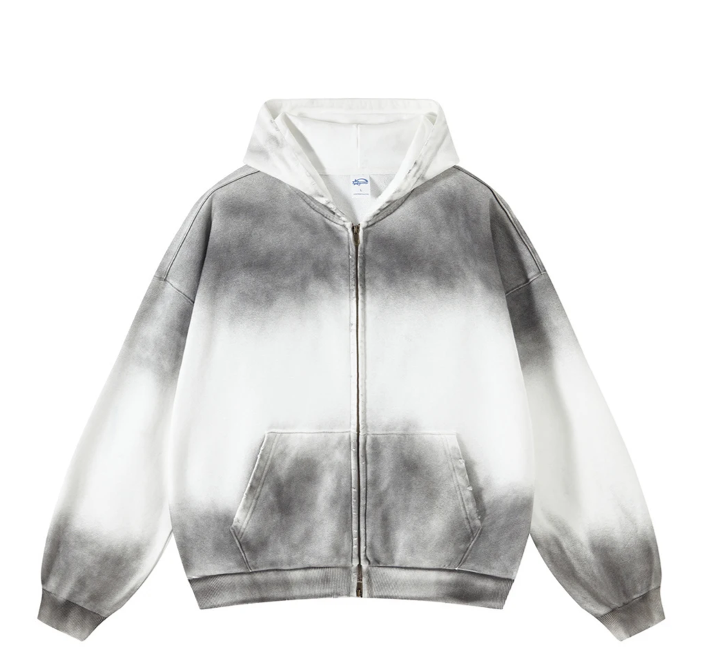 Spray Dyed Zip-Up Hoodie Newgew