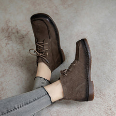 Square Toe Retro Soft Leather Boots Newgew Shoes