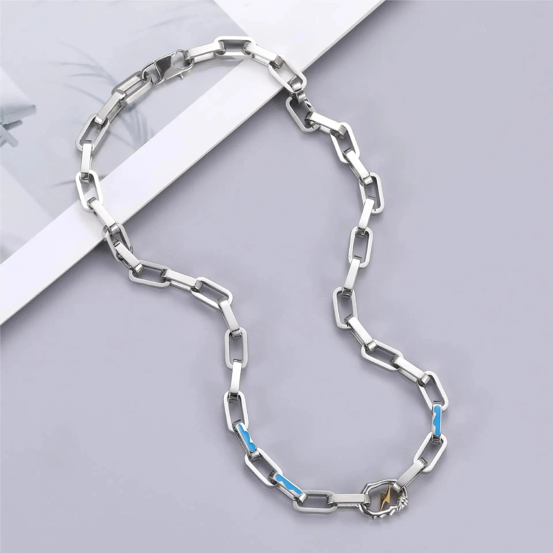 Stainless Steel Chain Lightning Necklace Newgew