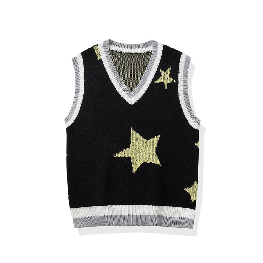 Star Jacquard Sleeveless Vest Newgew