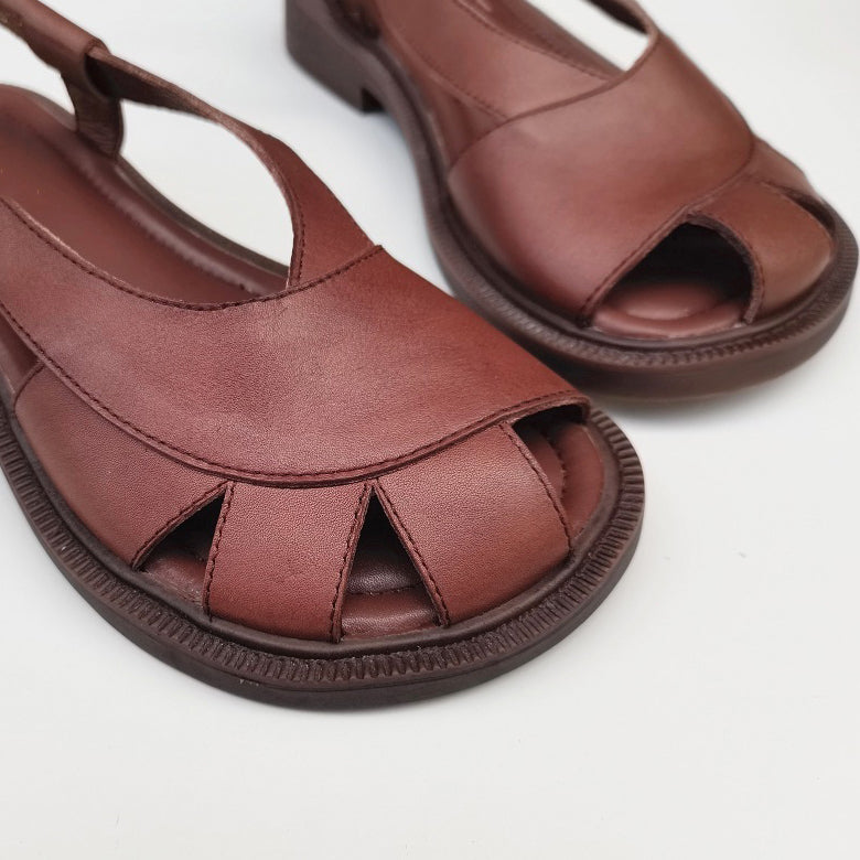 Summer Retro British Style Soft Leather Sandals Newgew Shoes