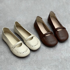 Summer Slip-On Retro Handmade Leather Women Shoes Newgew Shoes