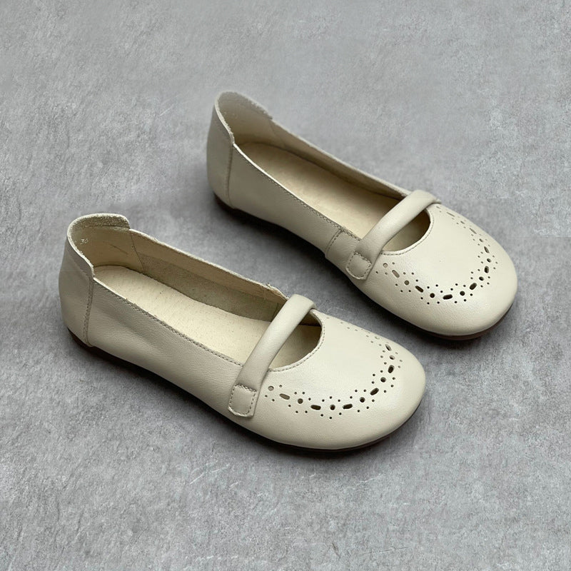 Summer Slip-On Retro Handmade Leather Women Shoes Newgew Shoes