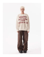 TRYTHM Waffle Knit Slogan Henley Sweater Newgew