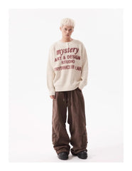 TRYTHM Waffle Knit Slogan Henley Sweater Newgew