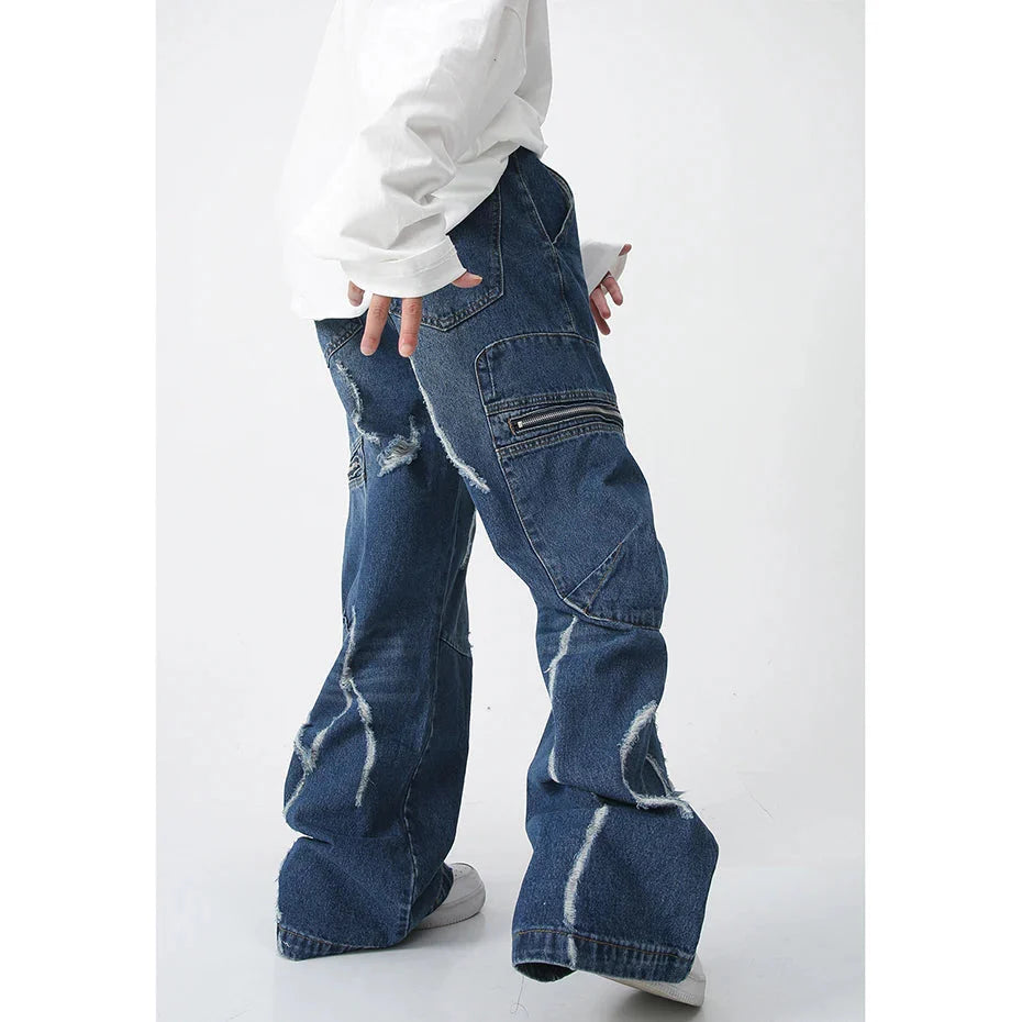 Torn Loose Fit Cargo Jeans Newgew