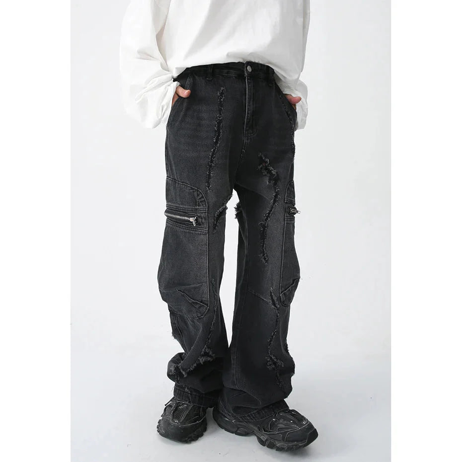 Torn Loose Fit Cargo Jeans Newgew