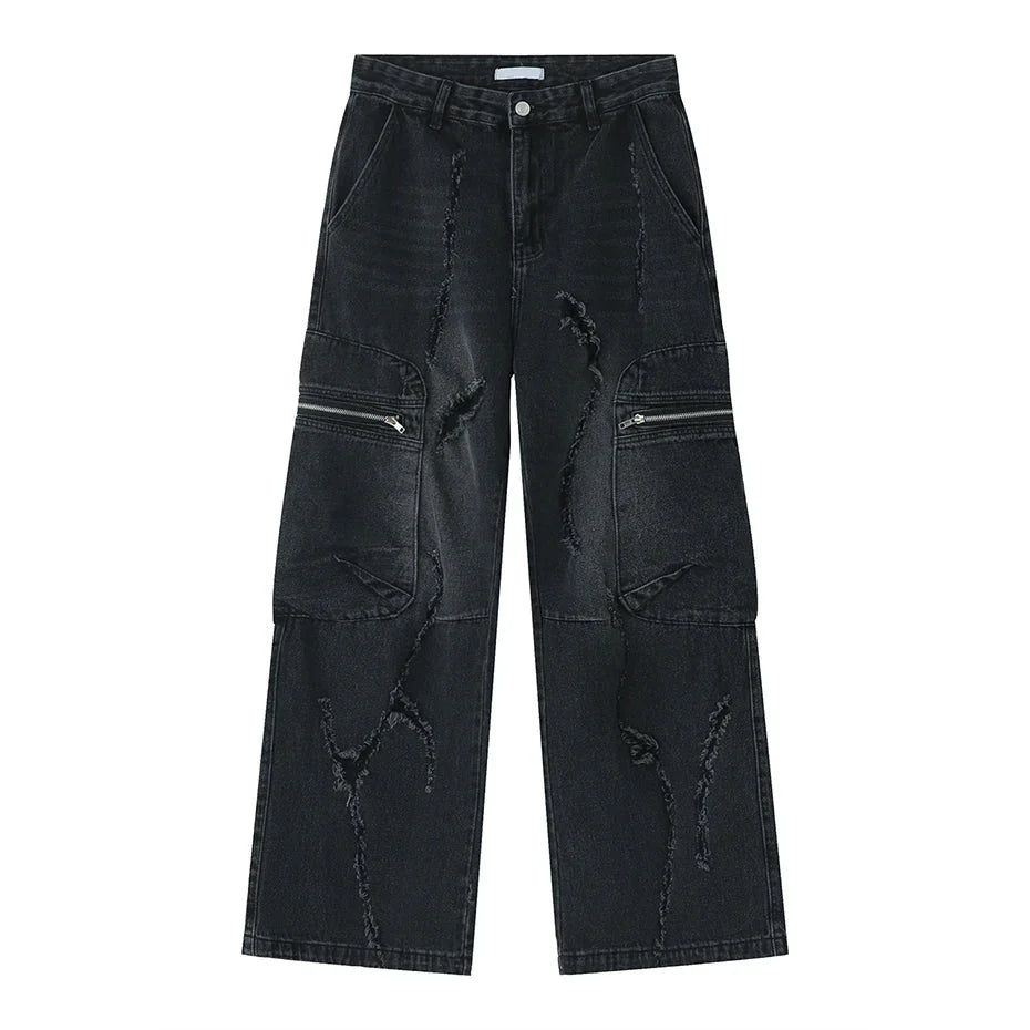 Torn Loose Fit Cargo Jeans Newgew