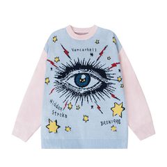 VANCARHELL 'Evil Eye' Intarsia Knit Sweater Newgew