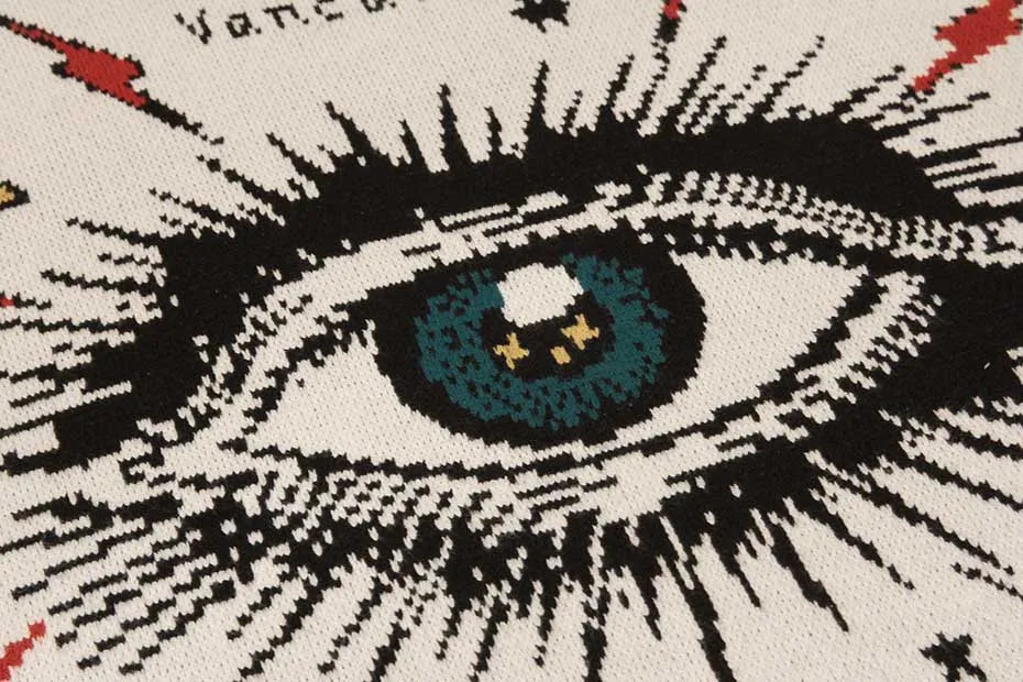 VANCARHELL 'Evil Eye' Intarsia Knit Sweater Newgew