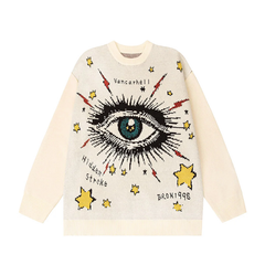 VANCARHELL 'Evil Eye' Intarsia Knit Sweater Newgew