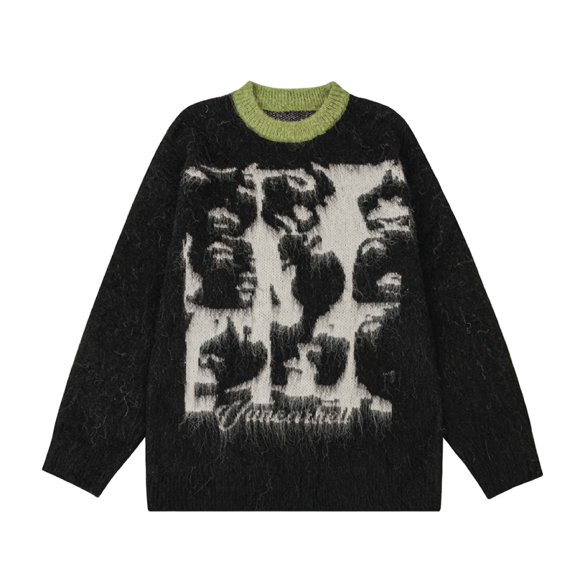 VANCARHELL 'Faces' Moahir Style Sweater Newgew