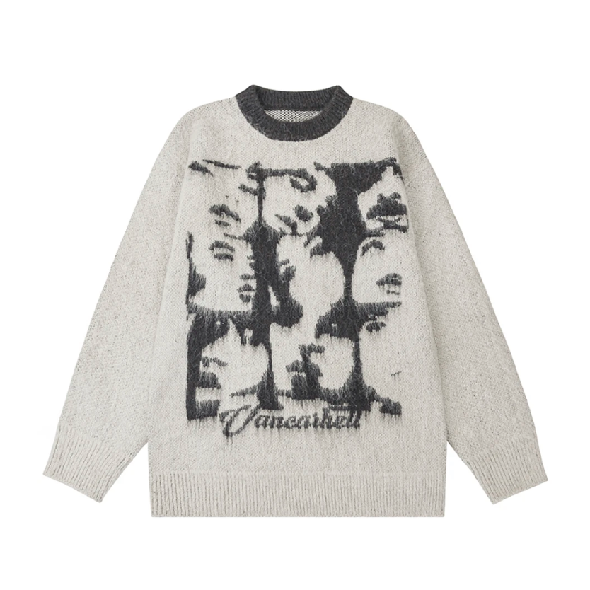 VANCARHELL 'Faces' Moahir Style Sweater Newgew