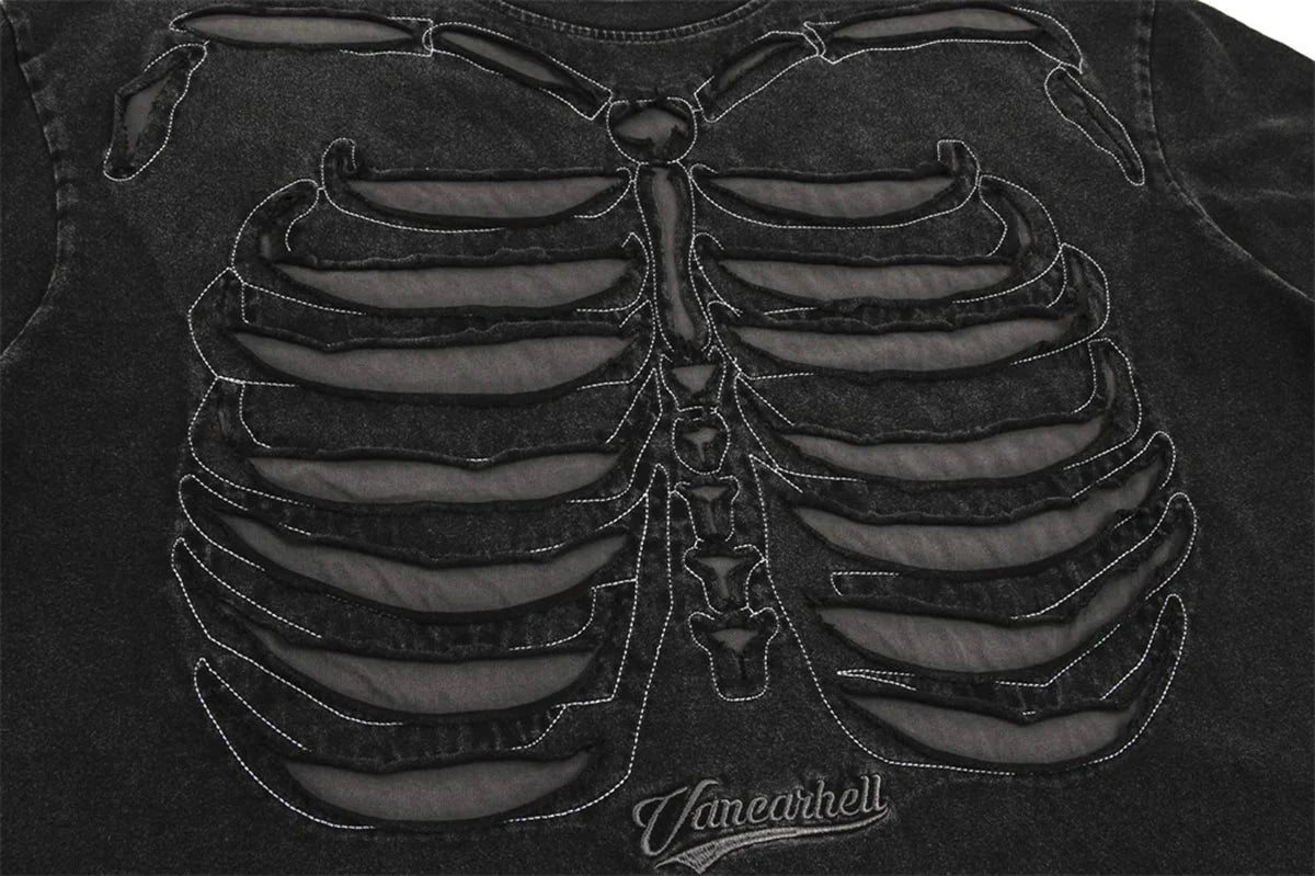 VANCARHELL Skeleton Ribcage T-Shirt Newgew