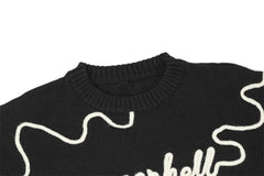 VANCARHELL Wavy Line Knitted Sweater Newgew