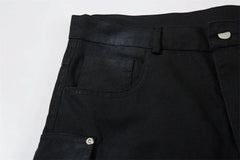 Washed Black Wide Leg Cargo Pants Newgew