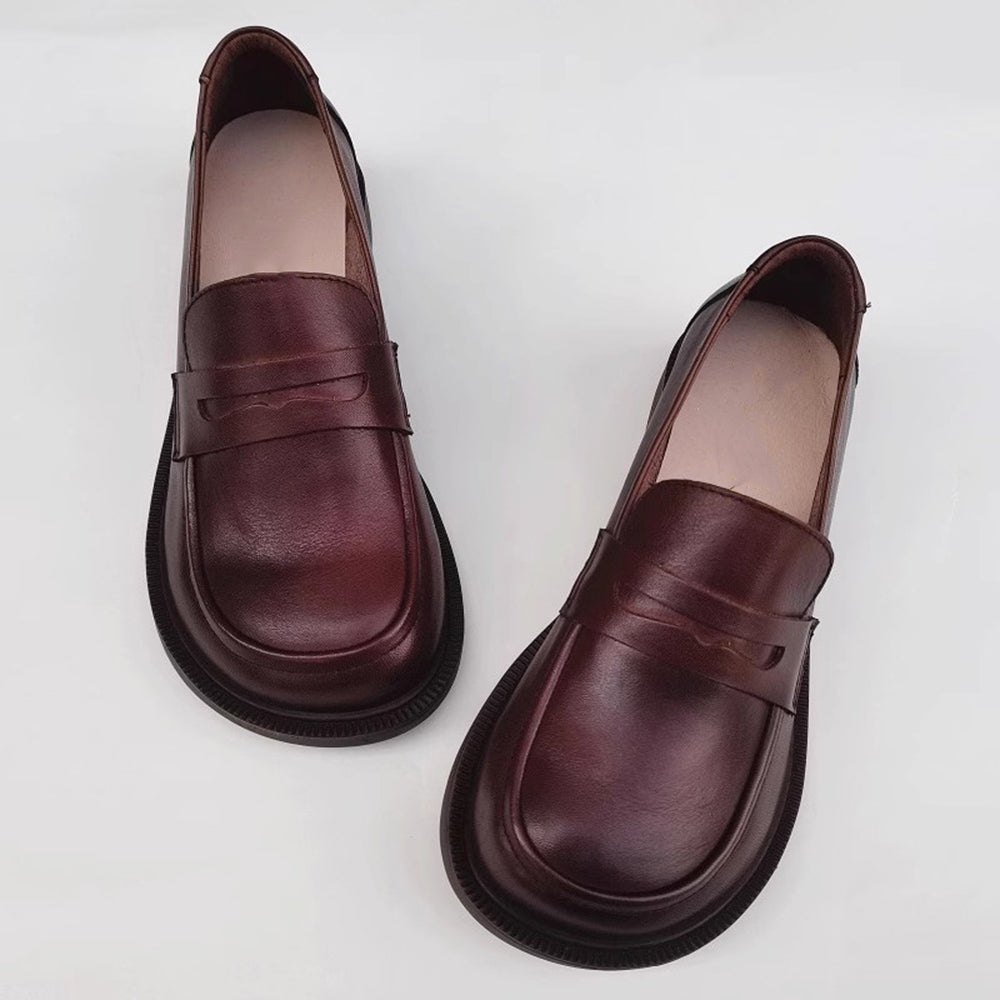 Wide Fit Slip-On Soft Leather Loafers Newgew Shoes