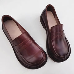 Wide Fit Slip-On Soft Leather Loafers Newgew Shoes