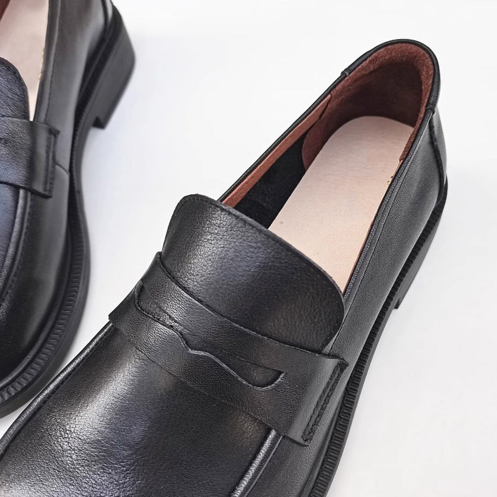 Wide Fit Slip-On Soft Leather Loafers Newgew Shoes